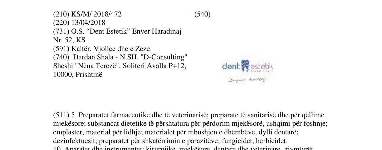 Zëri i markës dent estetik në buletin