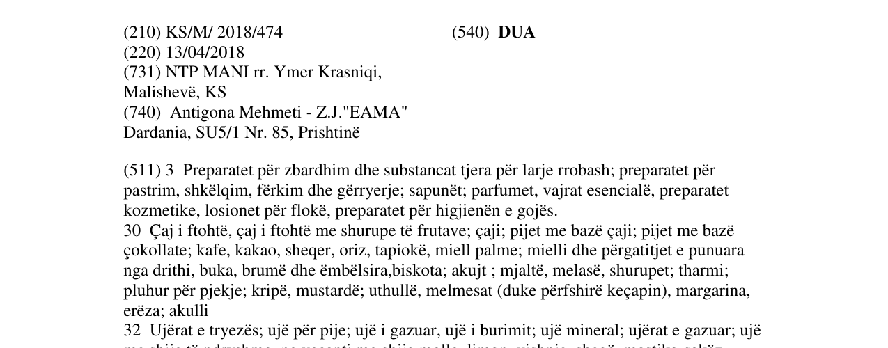 Zëri i markës DUA në buletin