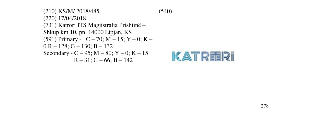 Zëri i markës KATRORI në buletin