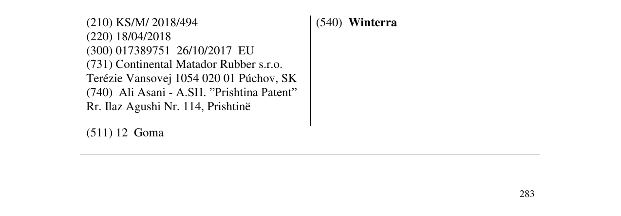 Zëri i markës Winterra në buletin