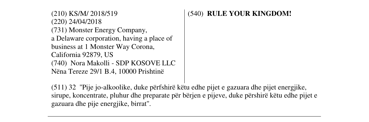 Zëri i markës RULE YOUR KINGDOM! në buletin