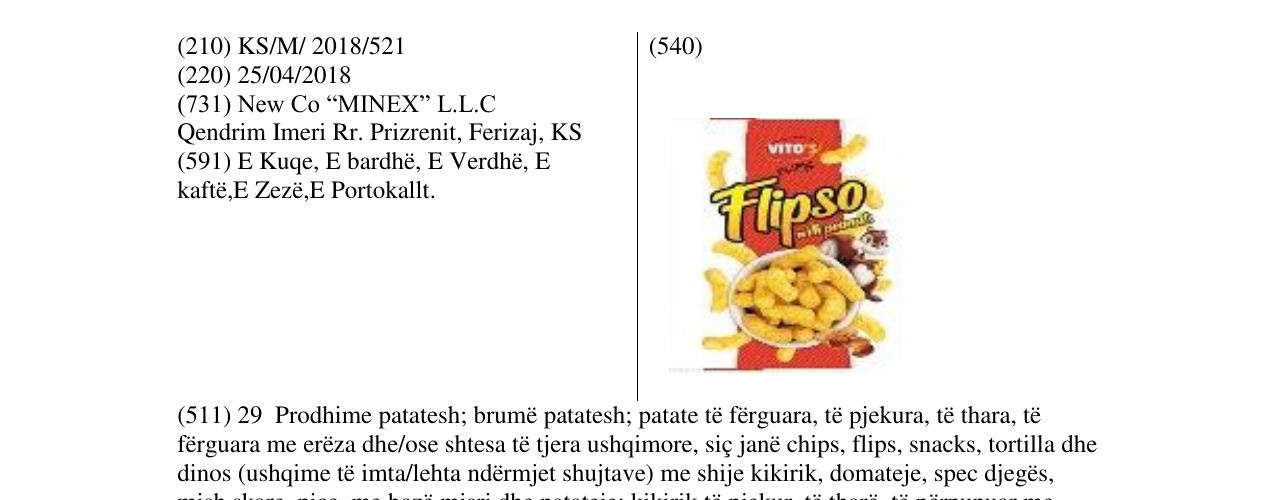 Zëri i markës VITO Flipso në buletin
