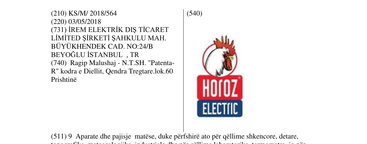 Zëri i markës HOROZ ELECTRIC në buletin