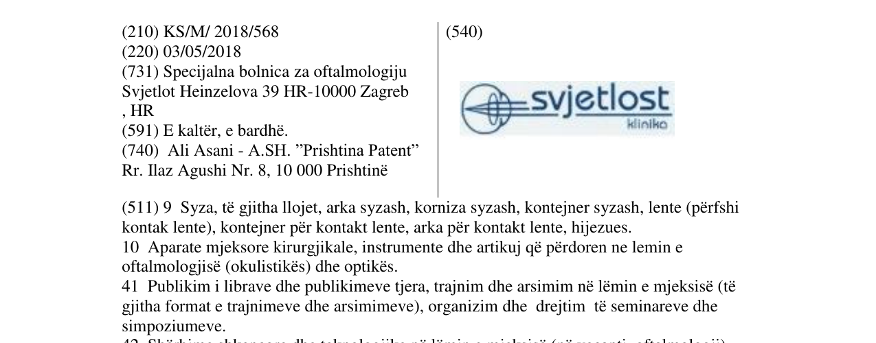 Zëri i markës svjetlost kliniko në buletin