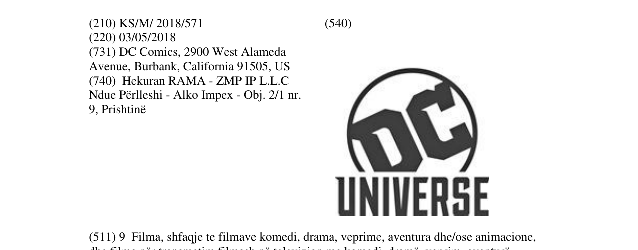 Zëri i markës UNIVERSE në buletin