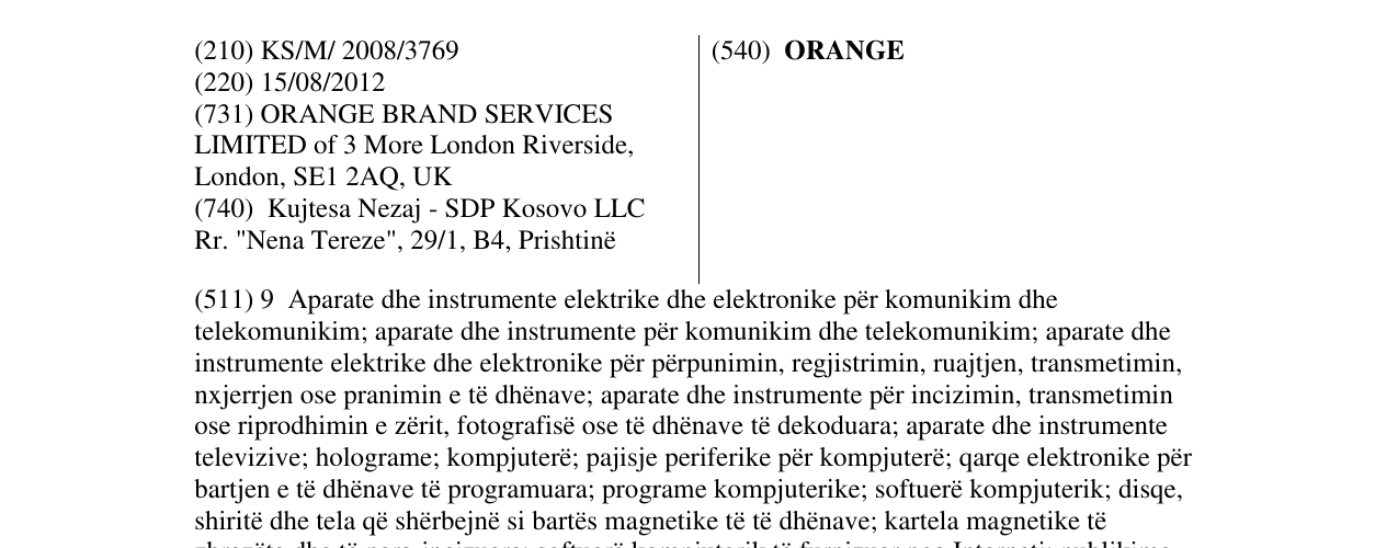 Zëri i markës ORANGE në buletin