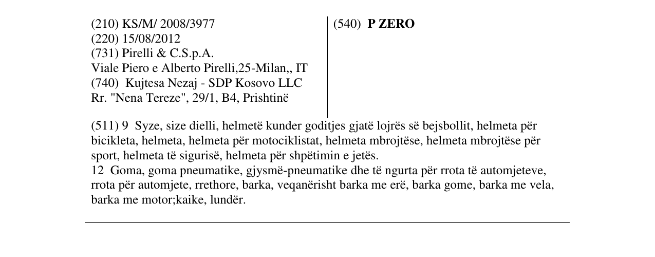 Zëri i markës P ZERO në buletin