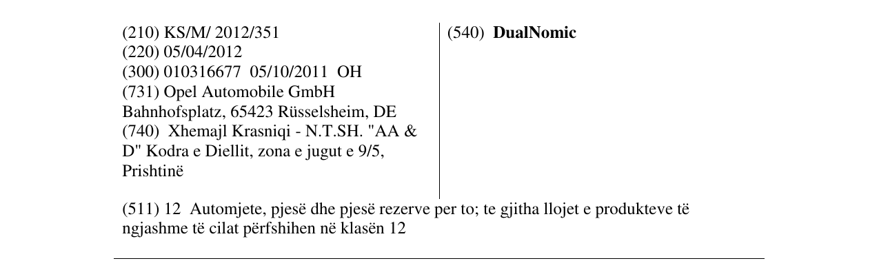 Zëri i markës DualNomic në buletin