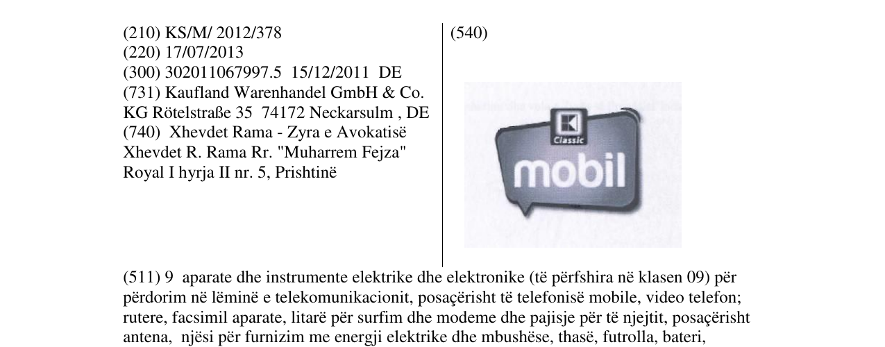 Zëri i markës Classic mobil në buletin