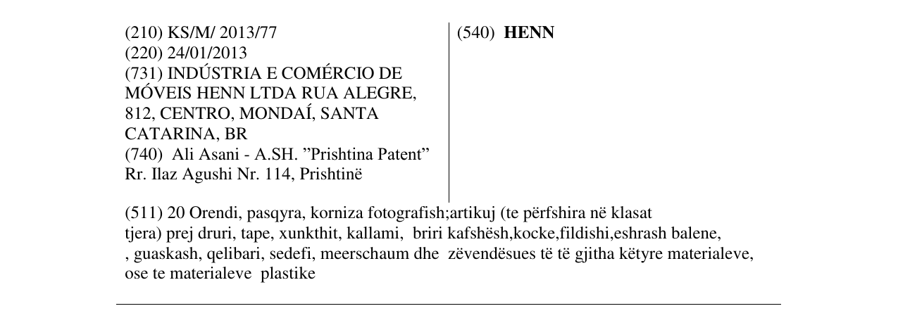 Zëri i markës HENN në buletin