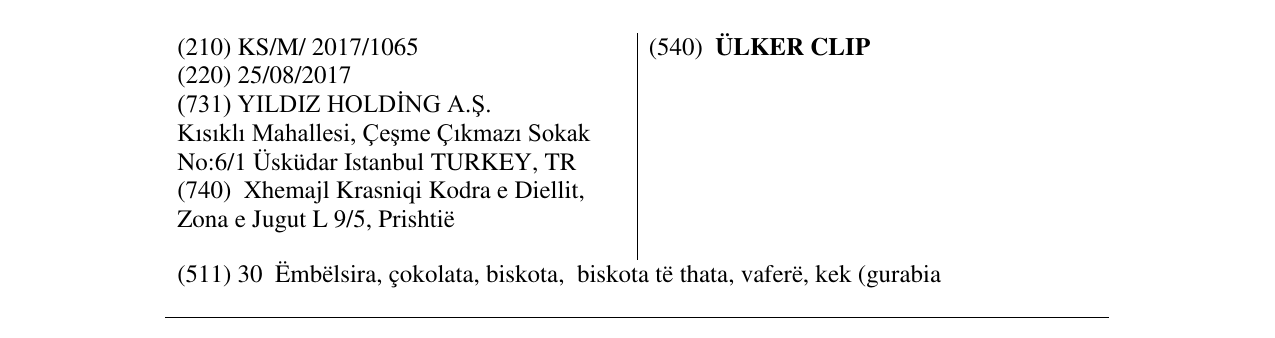 Zëri i markës ÜLKER CLIP në buletin