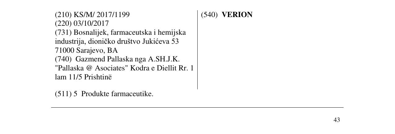 Zëri i markës VERION në buletin
