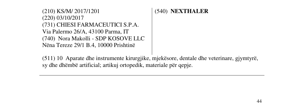Zëri i markës NEXTHALER në buletin
