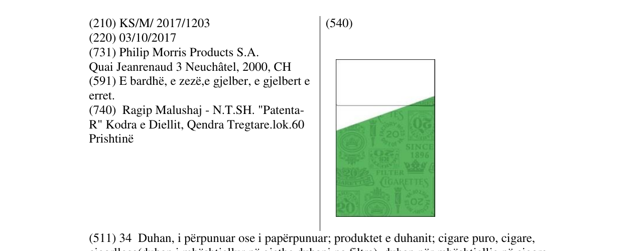 Zëri i markës Markë figurative në buletin