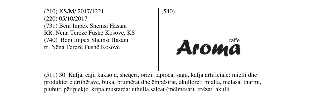 Zëri i markës Markë figurative në buletin