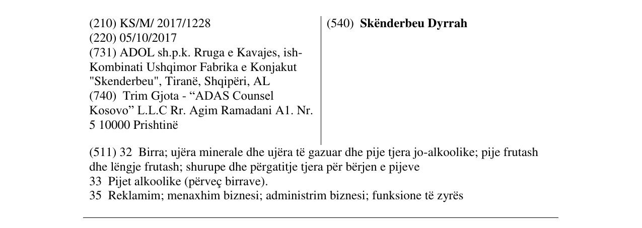 Zëri i markës Skënderbeu Dyrrah në buletin