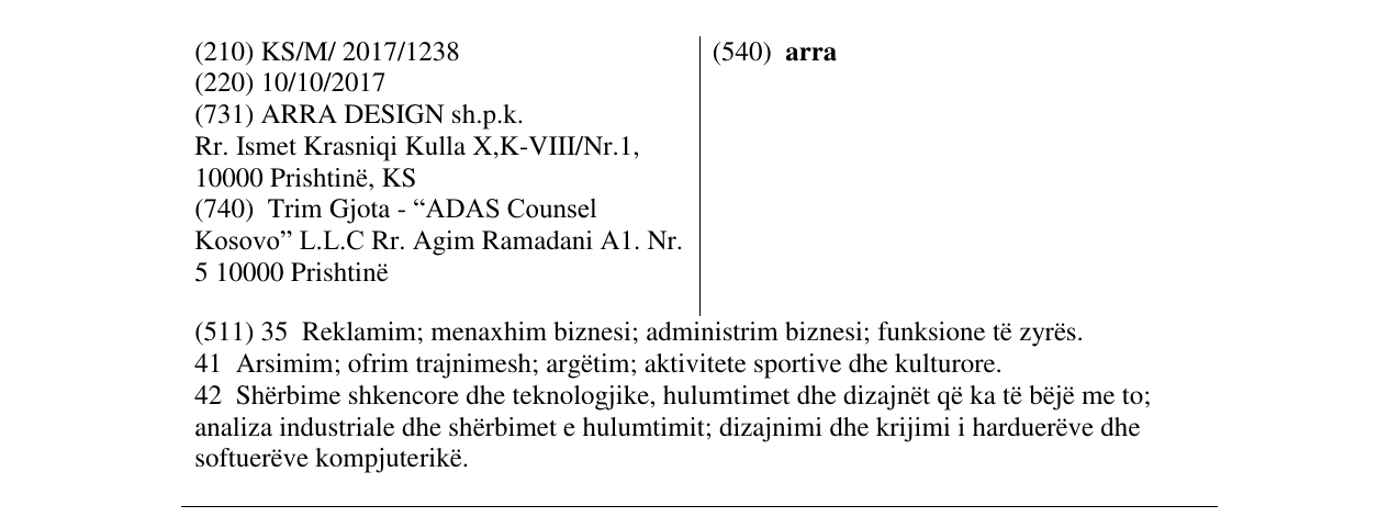 Zëri i markës arra në buletin
