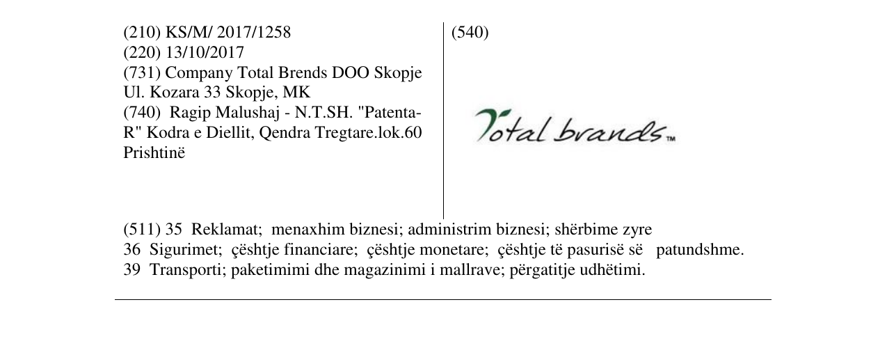Zëri i markës Markë figurative në buletin