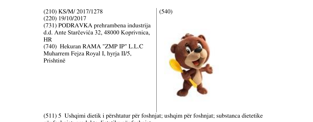 Zëri i markës Markë figurative në buletin