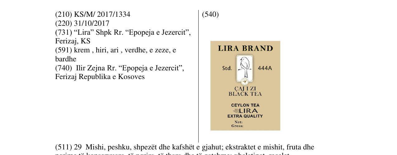 Zëri i markës Markë figurative në buletin