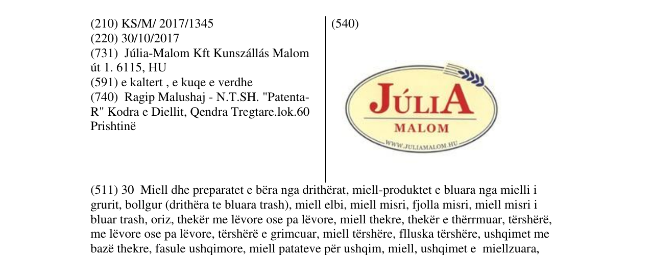 Zëri i markës Markë figurative në buletin