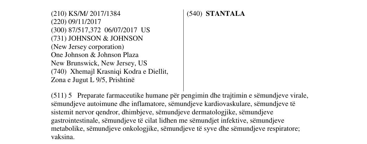 Zëri i markës STANTALA në buletin