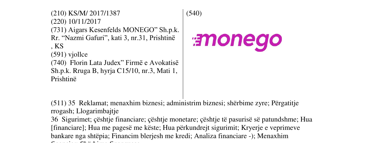 Zëri i markës Markë figurative në buletin