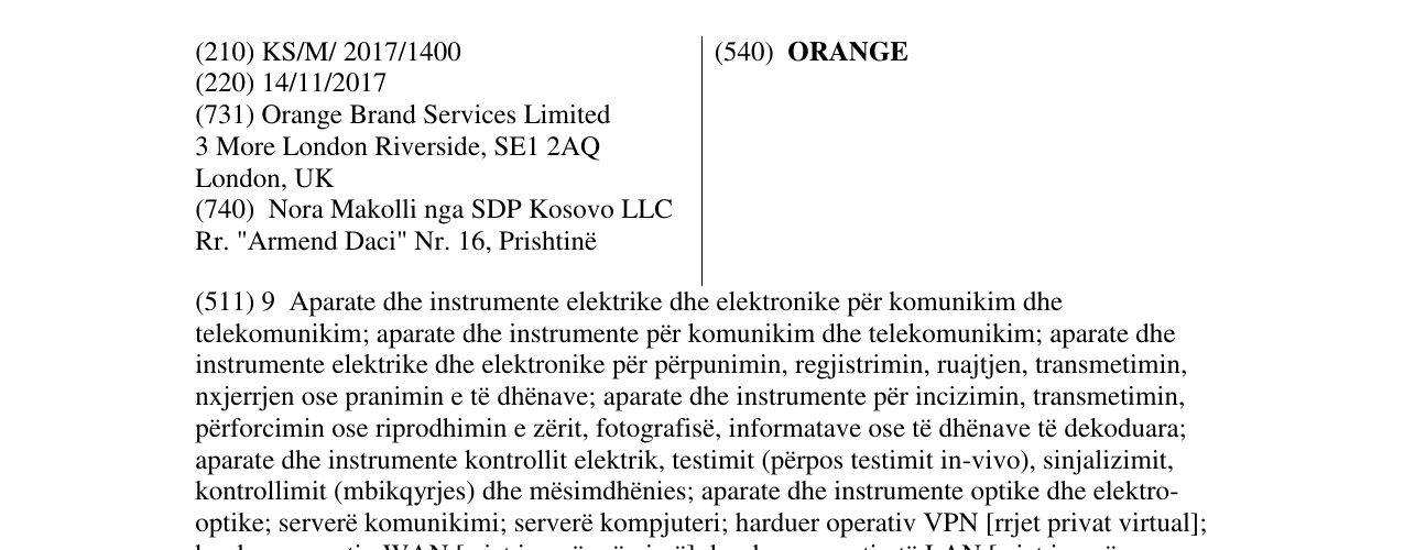 Zëri i markës ORANGE në buletin