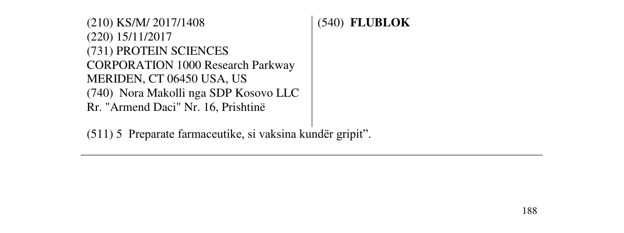 Zëri i markës FLUBLOK në buletin