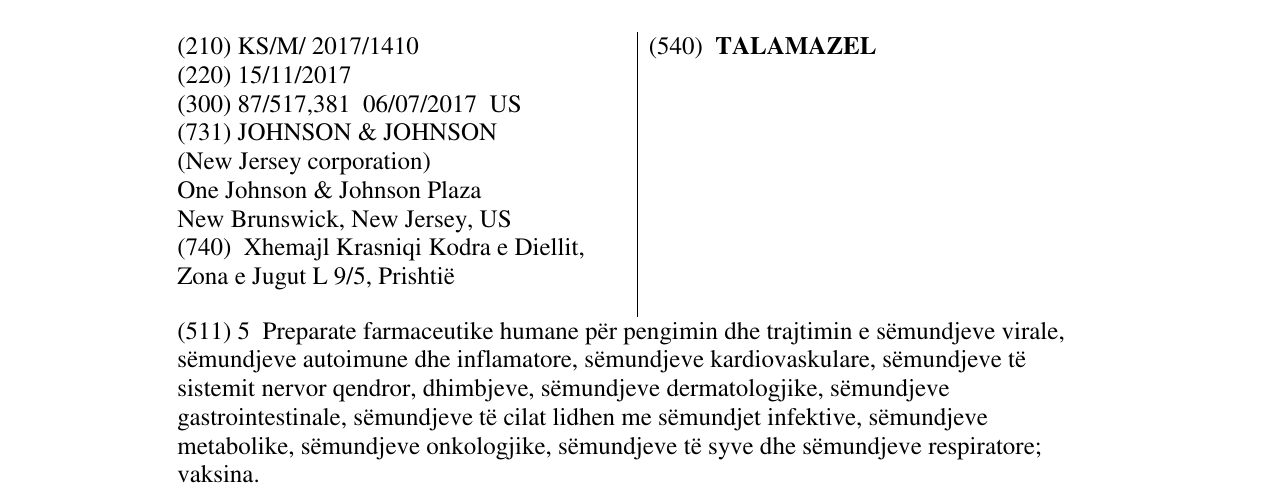Zëri i markës TALAMAZEL në buletin