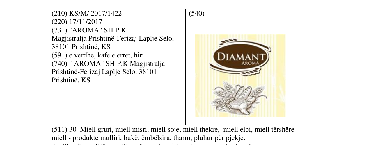 Zëri i markës Markë figurative në buletin