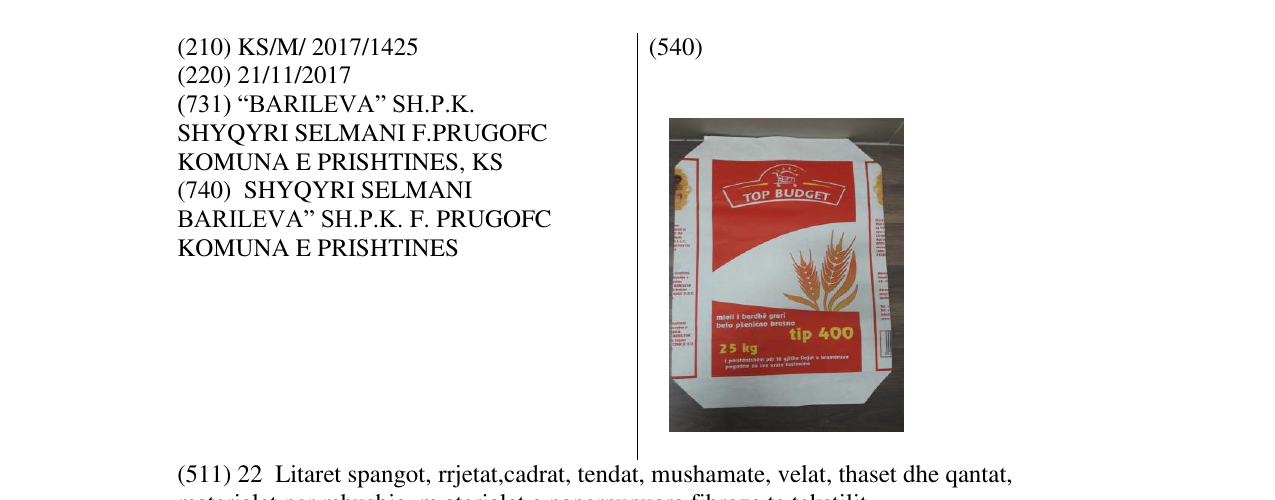 Zëri i markës Markë figurative në buletin