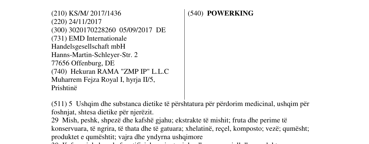 Zëri i markës POWERKING në buletin