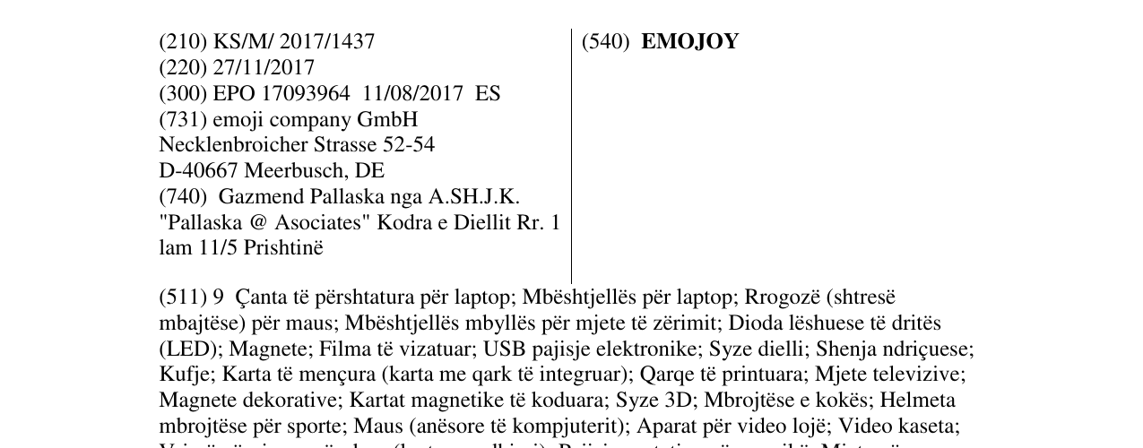 Zëri i markës EMOJOY në buletin