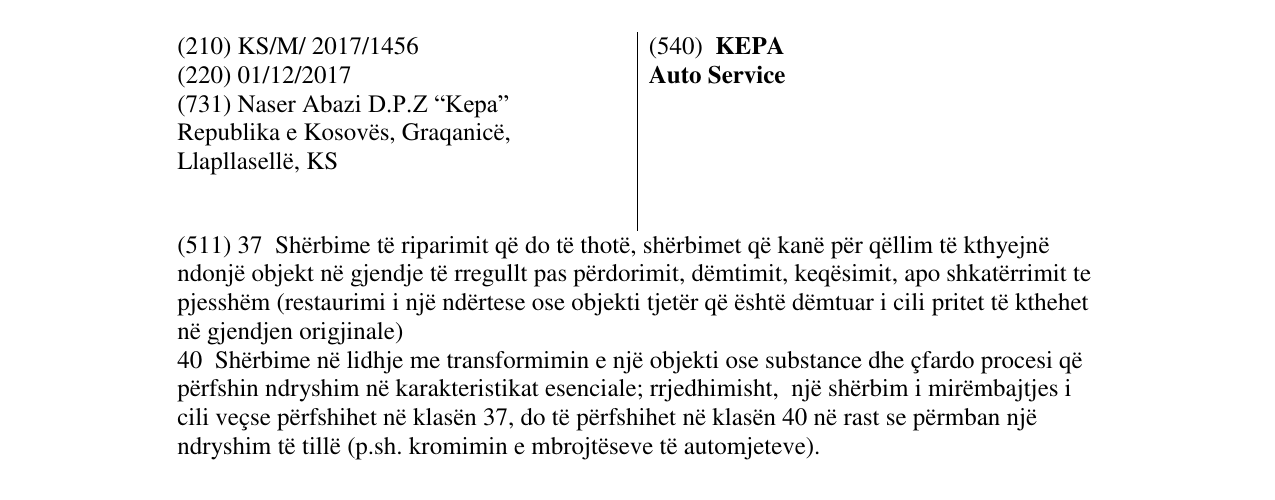 Zëri i markës KEPA Auto Service në buletin