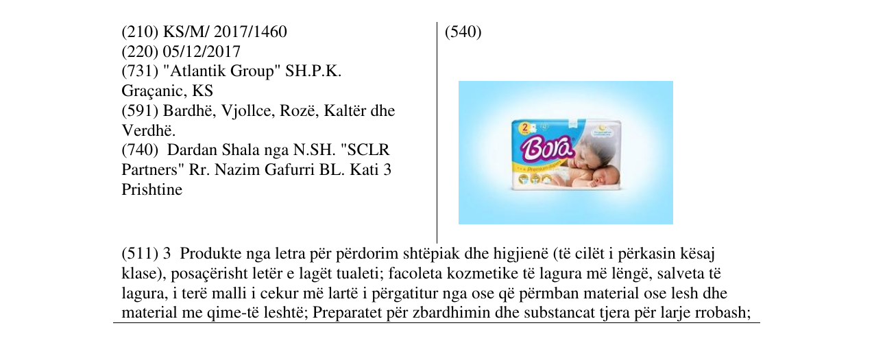 Zëri i markës Bora në buletin