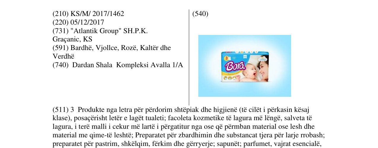 Zëri i markës Bora në buletin