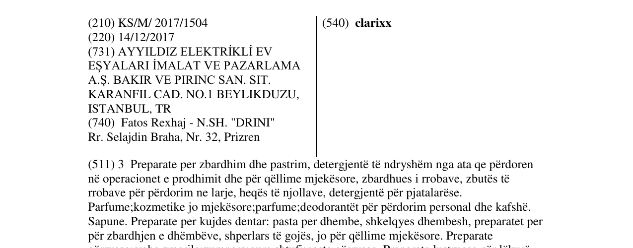 Zëri i markës clarixx në buletin