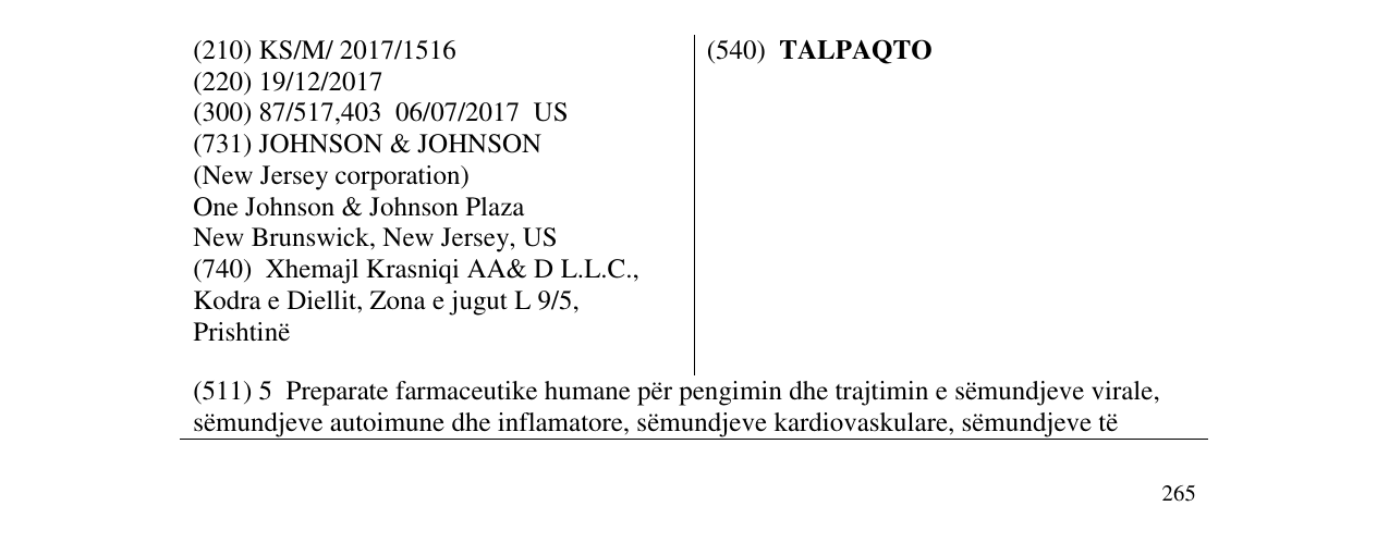 Zëri i markës TALPAQTO në buletin