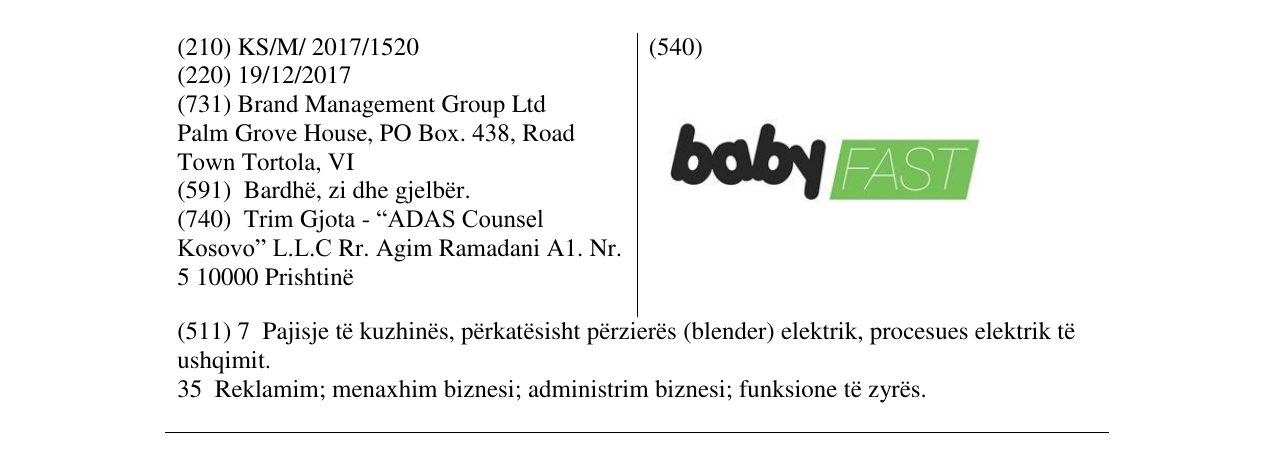 Zëri i markës baby FAST në buletin