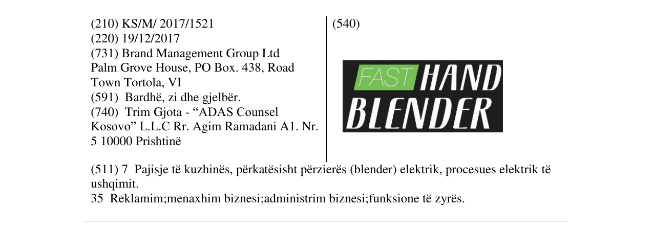 Zëri i markës FAST HAND BLENDER në buletin