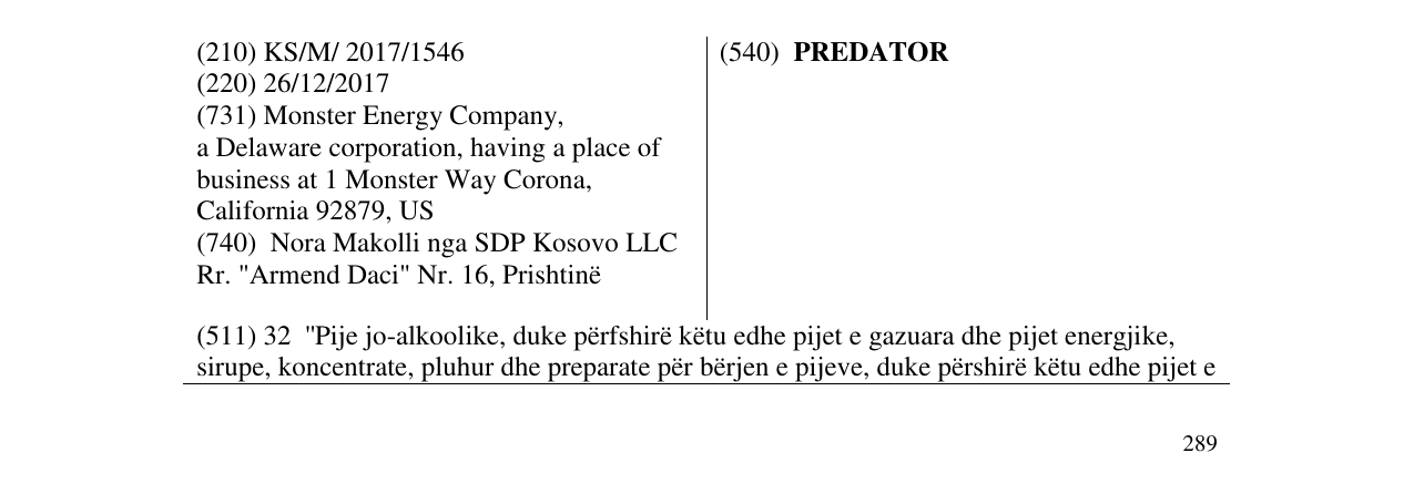 Zëri i markës PREDATOR në buletin