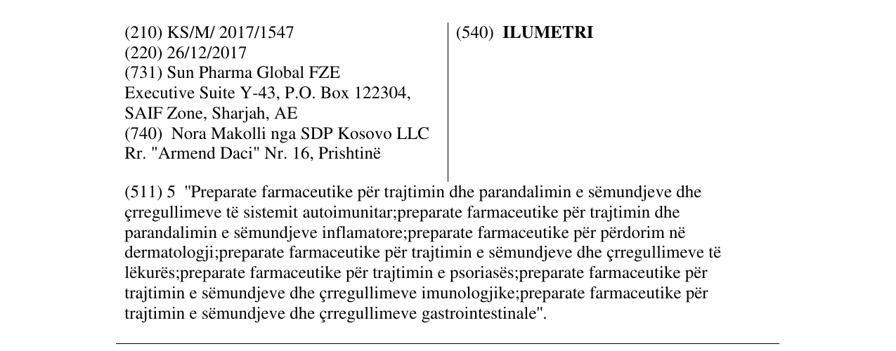 Zëri i markës ILUMETRI në buletin