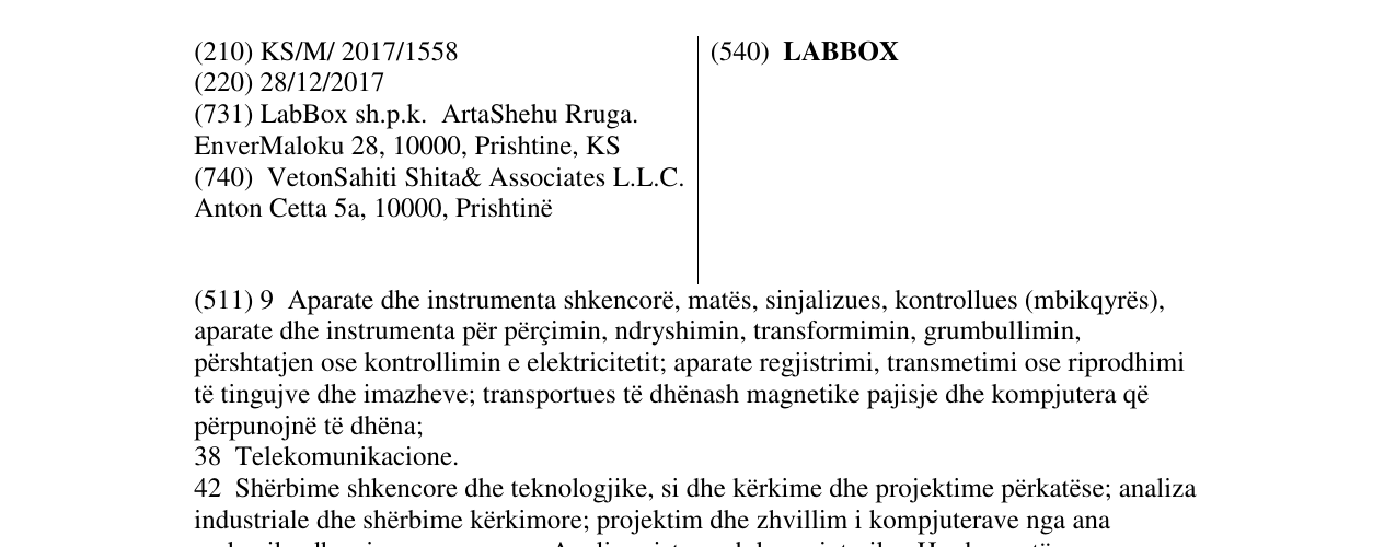 Zëri i markës LABBOX në buletin