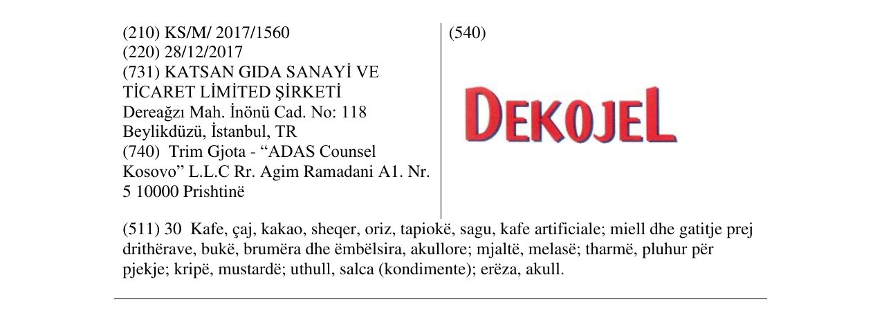 Zëri i markës DEKOJEL në buletin