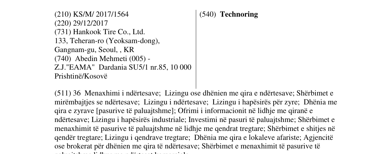 Zëri i markës Technoring në buletin
