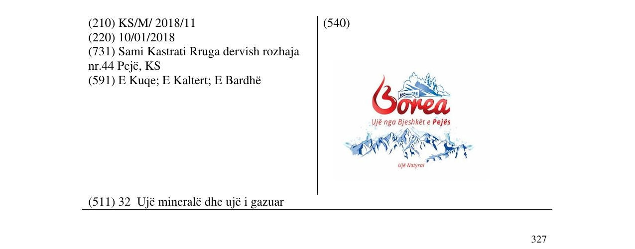 Zëri i markës Borea në buletin