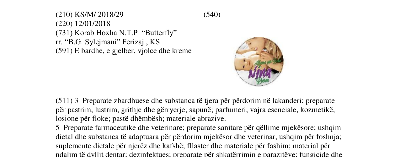 Zëri i markës Nina në buletin