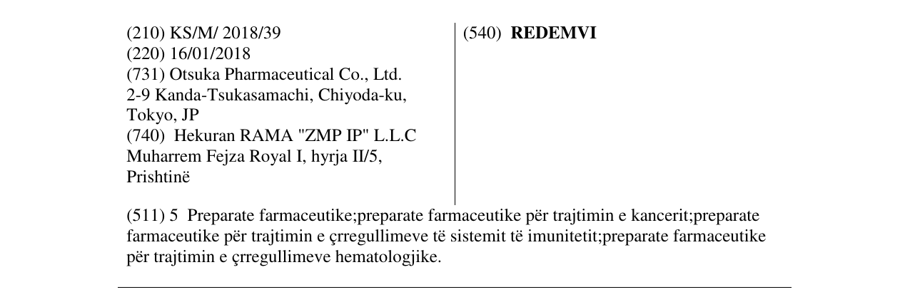 Zëri i markës REDEMVI në buletin