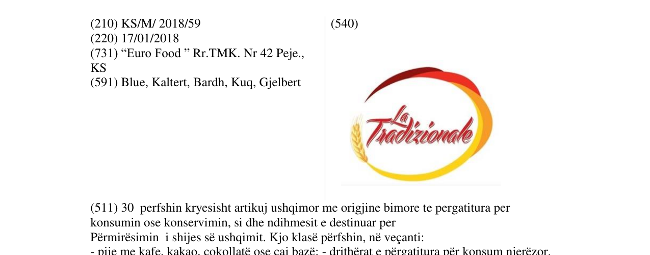 Zëri i markës Tradicionale në buletin